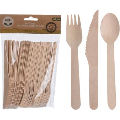 Basic Houten bestekset 48-delig