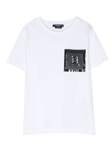 Balmain Kids t-shirt à logo imprimé - Blanc