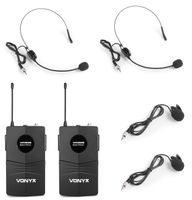 Vonyx WM82 draadloze microfoonset met twee UHF bodypacks en headsets - thumbnail