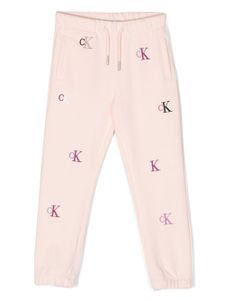 Calvin Klein Kids pantalon de jogging à logo brodé - Rose