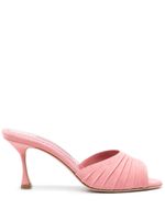 Manolo Blahnik mules Pirua 75 mm en daim - Rose