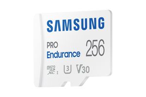 Samsung PRO Endurance microSDXC-kaart 256 GB Class 10, UHS-Class 3, v30 Video Speed Class 4K-video-ondersteuning, Incl. SD-adapter, Schokbestendig