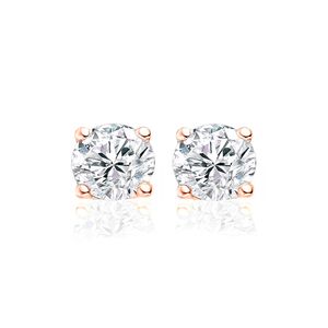 New Bling 9NB-0043 Oorstekers zilver met zirkonia rosekleurig 6 mm