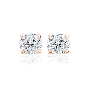 New Bling 9NB-0043 Oorstekers zilver met zirkonia rosekleurig 6 mm