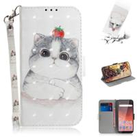 3D gekleurde tekening schattig Cat patroon horizontale Flip lederen case voor Nokia 1 Plus met houder & card slots & portemonnee