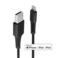LINDY USB-kabel USB 2.0 Apple Lightning stekker, USB-A stekker 0.50 m Zwart 31319