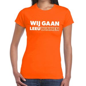 Nederland supporter t-shirt Wij gaan Leeuwinnen oranje dames