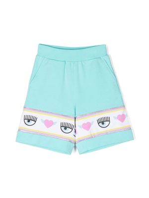 Chiara Ferragni Kids short Maxi Logomania - Bleu
