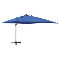 Zweefparasol met paal en LED-verlichting 300 cm azuurblauw - thumbnail