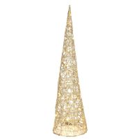 Countryfield LED kerstboom kegel - H80 cm - goud - metaal   - - thumbnail