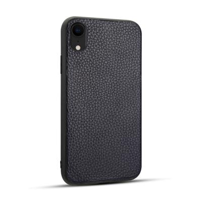 Voor iPhone XR Litchi PU lederen anti-Falling TPU beschermhoes (Deep Blue)