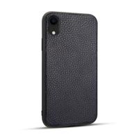 Voor iPhone XR Litchi PU lederen anti-Falling TPU beschermhoes (Deep Blue)