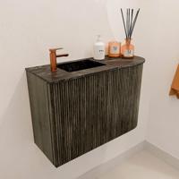 Toiletmeubel Mondiaz Joya Dlux | 61.6 cm | Meubelkleur Shadow | Faye wastafel Lava Wasbak Links | 1 kraangat