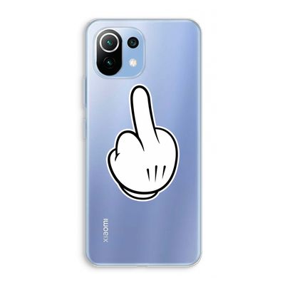 Middle finger black: Xiaomi Mi 11 Lite Transparant Hoesje