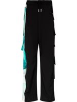 Feng Chen Wang pantalon cargo à lien de resserrage - Noir