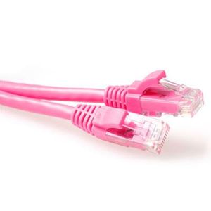 ACT Roze 15 meter U/UTP CAT6 patchkabel snagless met RJ45 connectoren