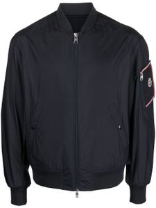 Moncler veste bomber zippée à patch logo - Bleu