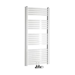 Handdoekradiator Sapho Aqualine Gebogen 55x123.7 cm Wit