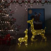 Kerstversiering rendierfamilie 160 LED's warmwit acryl - thumbnail