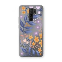 Flowers with blue leaves: Xiaomi Redmi 9 Transparant Hoesje