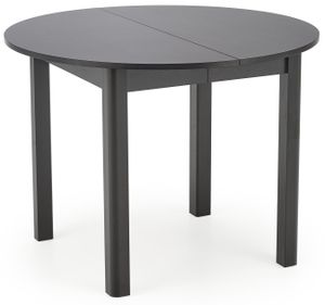 Uitschuifbare ronde eettafel Ringo 102 tot 142 cm breed zwart