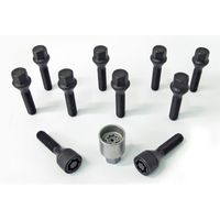 H&R Wielboutenset konisch M12x1.50 - Lengte 38mm - Zwart - 10 stuks - incl. wielsloten HRB1253801SET