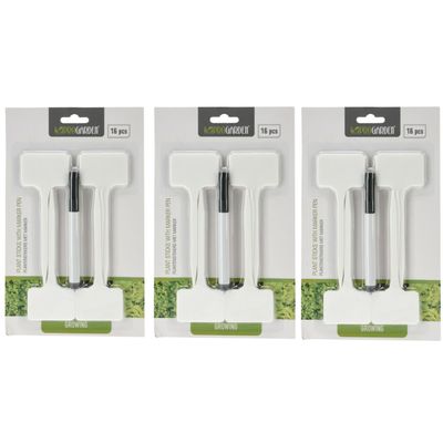 Plantenstekers plastic stokjes - set 48x - 15 cm - planten/kruiden labelen