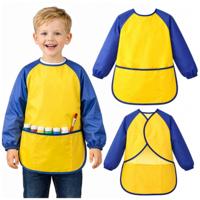 Kruzzel kinderschort - maat M - geel/blauw - nylon/polyester - waterdicht - kliederschort