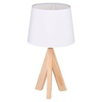 Schemerlamp/tafellamp houten voet 40 cm