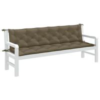 Tuinbankkussens 2 st 200x50x7 cm stof gemleerd taupe