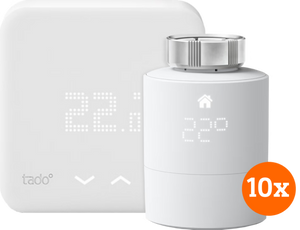 Tado Draadloze Slimme Thermostaat V3+ Startpakket + 10 radiatorknoppen