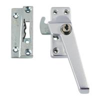 AXA 3319 Veiligheids raamsluiting F1 met cilindersluiting, nok en haakschoot opbouw rechtsdraaiend - 3319-51-91/GE