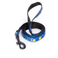 Nobleza Hondenriem blauw met print - Polyester - Lengte 120 cm - Breedte 2 cm