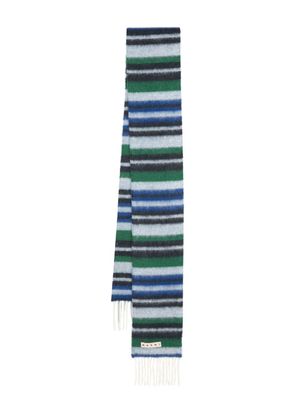Marni écharpe colour block à franges - Bleu