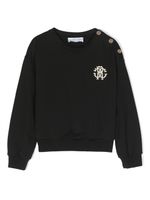 Roberto Cavalli Junior sweat en coton à logo brodé - Noir