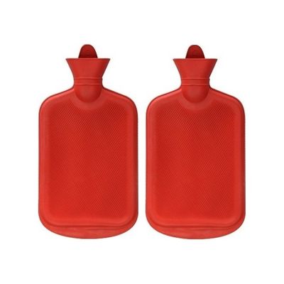 2x Stuks warmwater kruik rood 2 liter