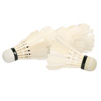 Set van 12x stuks badminton shuttles met veertjes - 2x - wit - 9 x 6 cm - thumbnail