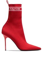 Balmain bottines Skye 95 mm - Rouge - thumbnail