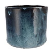 DK Design Bloempot Blue Glaze - rond - blauw - D23xH26 cm - ombre