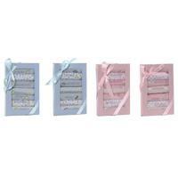 Slabbetjesset Home ESPRIT Blauw Roze Katoen 19 x 29 x 3 cm (4 Stuks)