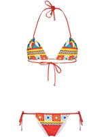 Dolce & Gabbana bikini triangle à imprimé géométrique - Rouge Dolce & Gabbana bikini triangle à imprimé géométrique - Rouge