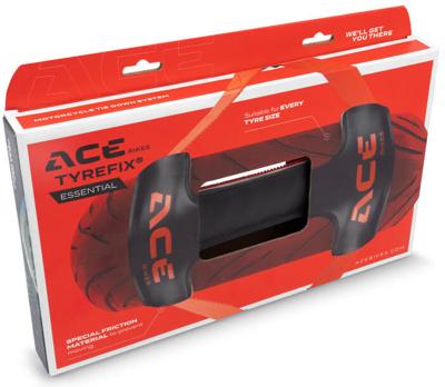ACEBIKES Ace bikes "tyrefix essential" transportbeveiliging safe for transportation. tyrefix essential