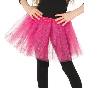 Petticoat/tutu verkleed rokje roze glitters 31 cm voor meisjes