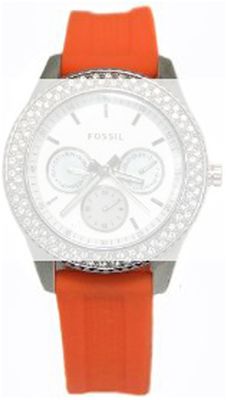 Horlogeband Fossil ES3306 Silicoon Oranje 18mm