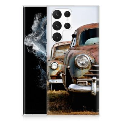 Samsung Galaxy S22 Ultra | Siliconen hoesje | met foto Vintage Auto