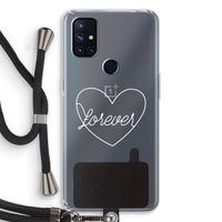 Forever heart pastel: OnePlus Nord N10 5G Transparant Hoesje met koord