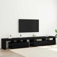 TV-kast 3 pcs Zwart Eiken 260 x 37 x 40 cm Bewerkt hout