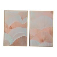 Schilderij Home ESPRIT Wit Beige Modern Scandinavisch 80 x 3,5 x 120 cm (2 Stuks)