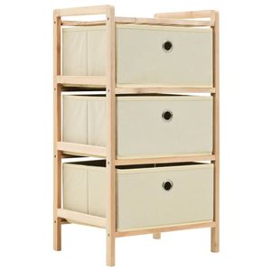 The Living Store Opslagmeubel - Cederhout - 3 Manden - 32x26x60cm - Beige - Draagvermogen 2kg - 2 rekken