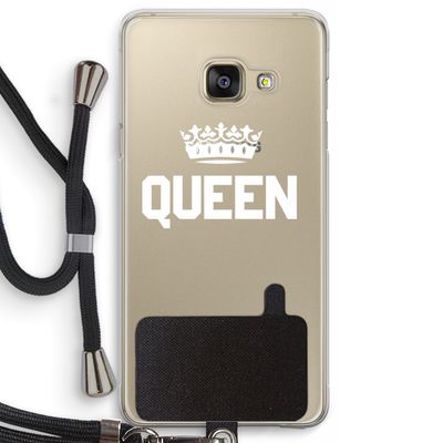 Queen zwart: Samsung Galaxy A3 (2016) Transparant Hoesje met koord